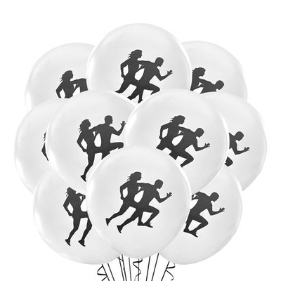 Running Balloons 12 Count Latex, Runner Decorations, Jogging Theme Marathon E...