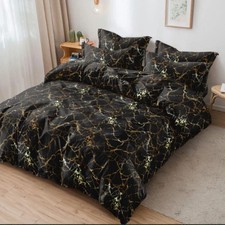 4 PCS Complete Bedding Set Duvet Quilt Cover Fitted Sheet Pillowcase Double