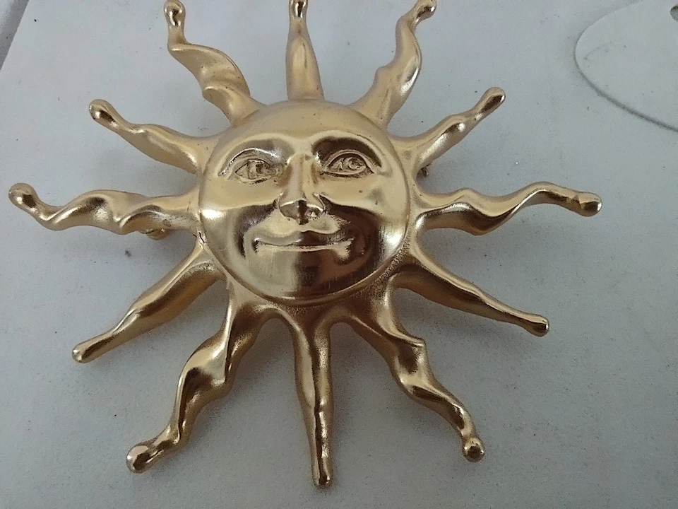 Broche Sol Anne Klein Celestial Whimsigoth Vintage Años 90 Tono Dorado Prendedor  Foto 4 de 4