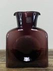 Vintage Blenko Glass Amethyst Double Spout Water Carafe Pitcher With Label