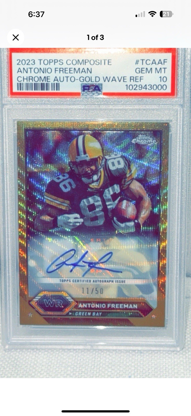 ANTONIO FREEMAN 2023 Topps Composite Chrome Gold Refractor Auto Variation /50