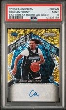 2020 PANINI PRIZM FAST BREAK RC AUTOS GOLD #FRCAN COLE ANTHONY 9/10 PSA 9 AUTO