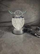 Calentador de fusión de cera de vidrio eléctrico interruptor atenuador plato con volantes quemador de tarta luz nocturna