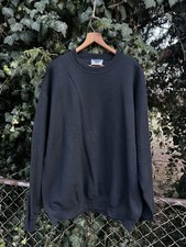 NOS Vintage 90s LEE Black BLANK Crewneck Sweatshirt Men's XL Made In USA nwot