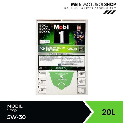 Mobil 1 ESP 5W-30 VW 507 504 Mercedes Opel BMW LL-4 ACEA C3 20 Liter BAG-IN Box