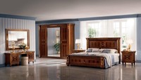 Schlafzimmer Set Bett Nachttisch Kommode Spiegel Hocker Neu 7Tlg. Barock Rokoko
