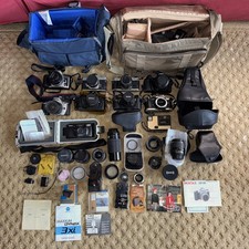 UNTESTED Mixed Lot Of Cameras/Lens And Accessories/Vintage Canon Nikon Fujika