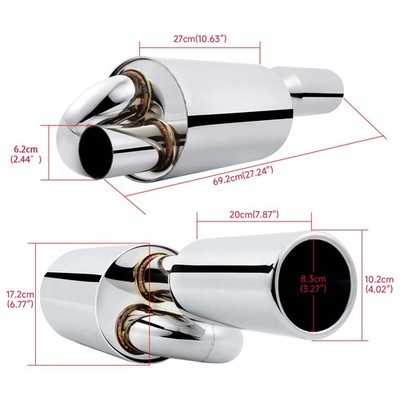 Twin Loop Exhaust Muffler 2.5