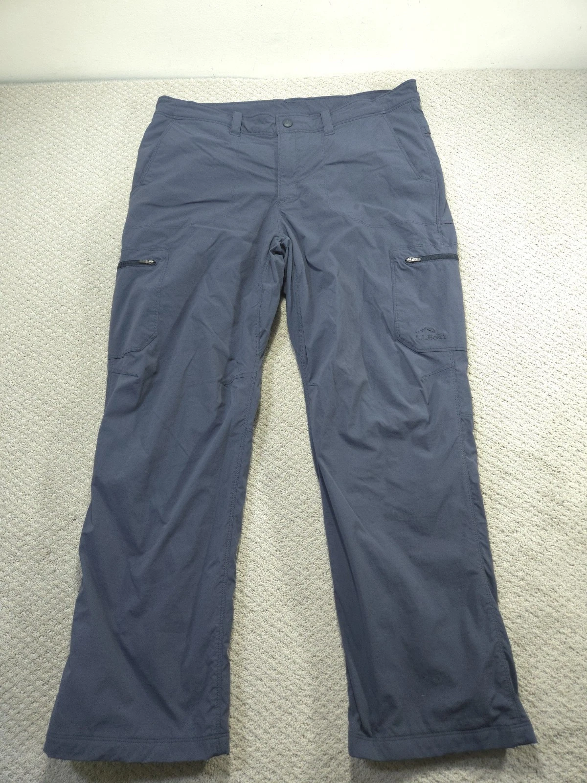 LL Bean Pants Mens 36x30 Cresta Hiking Fleece Lined Blue Cargo Winter 508240