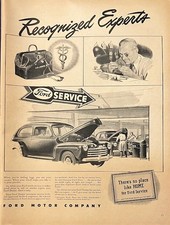 1946 Vintage Original Large Ford Motor Company Service Department Car Repair AD