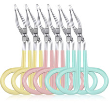 6 Pieces Scissors Shaped Eyebrow Tweezers Clip with Easy Scissor Handle Best