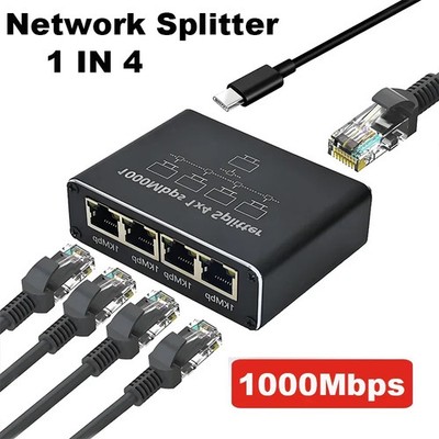 Gigabit Ethernet Switch RJ45 Netzwerkverteiler LAN Adapter Compact