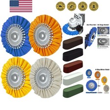 8" Airway Buffing Wheel, 9Pcs Aluminum Wheel Polishing Kit in Diameter 5/8 in...