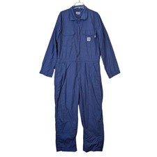 Carhartt FR Coveralls Mens Large Regular Blue Flame Resistant Loose Fit CAT 2