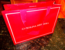 Carolina Herrera 15.5" x 12" x 5" Red shopping gift bag paper tote