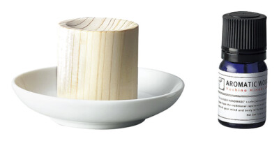 KUSU HANDMADE Organic Eco Block Wood Aroma Set Yoshino Hinoki Made in Japan New!