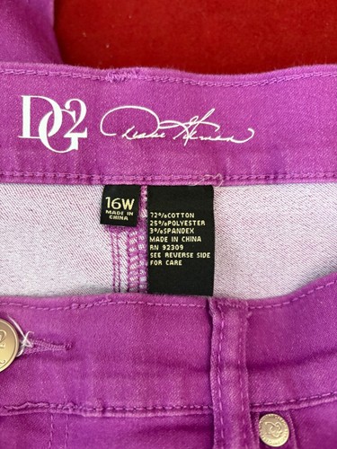 DG2 Diane Gilman Jeans, 72% Cotton, 25% Poly 3% Spandex, Sz 16W, Inseam 27 1/2" - Picture 6 of 7