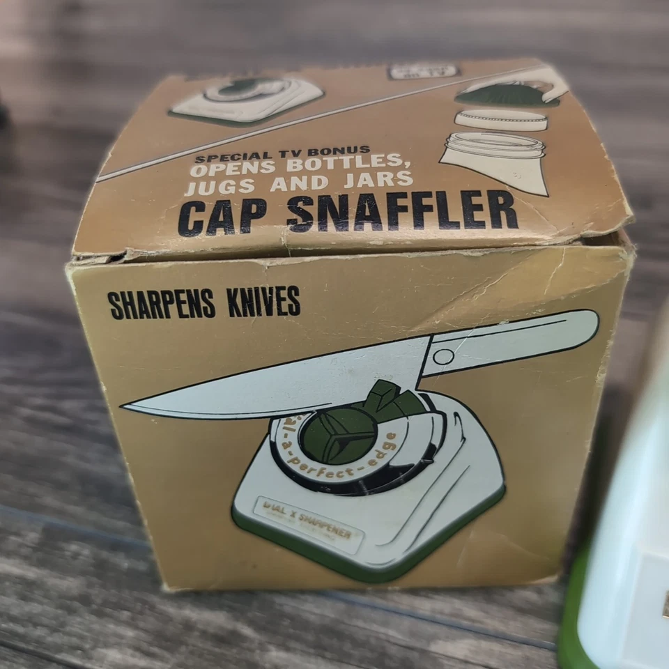 Винтажный DIAL-X точило ножи ножницы лезвия зеленый и белый (b412) как видели по телевизору - Изображение 4 из 4