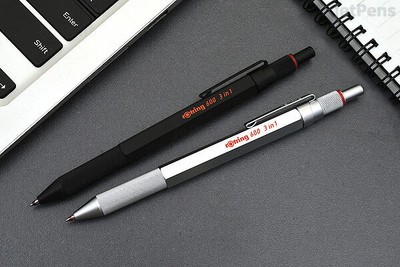 New Rotring 600 3in1 Multi Pen, Ballpoint pencil Black&Silver Set of 2 Japan F/S