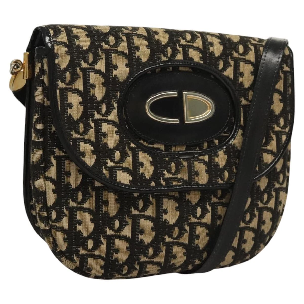Sac bandoulière Christian Dior trotteur toile noir authentique ep8209