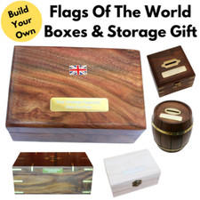 Flags Of The World Wooden Boxes, Post Box & Containers