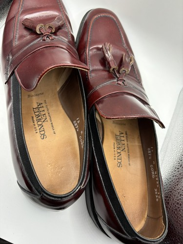 ALLEN EDMONDS Biscayne Vintage 80s Tassel Loafer Style Shoes 12Burgundy Slip On - Picture 4 of 14