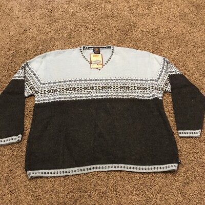 Vtg Route 66 Womens Size 2X Acrylic Sweater Blue Gray Nwt B4