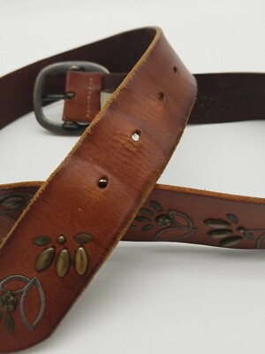 Fossil Brown Studded Vine Embroidered 