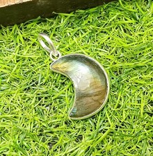 Lovely Moon Labradorite Gemstone 1Pcs Pendant 925 Sterling Silver Plated Jewelry