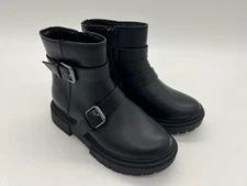 Girls' Cadi Zipper Moto Boots Black - art class