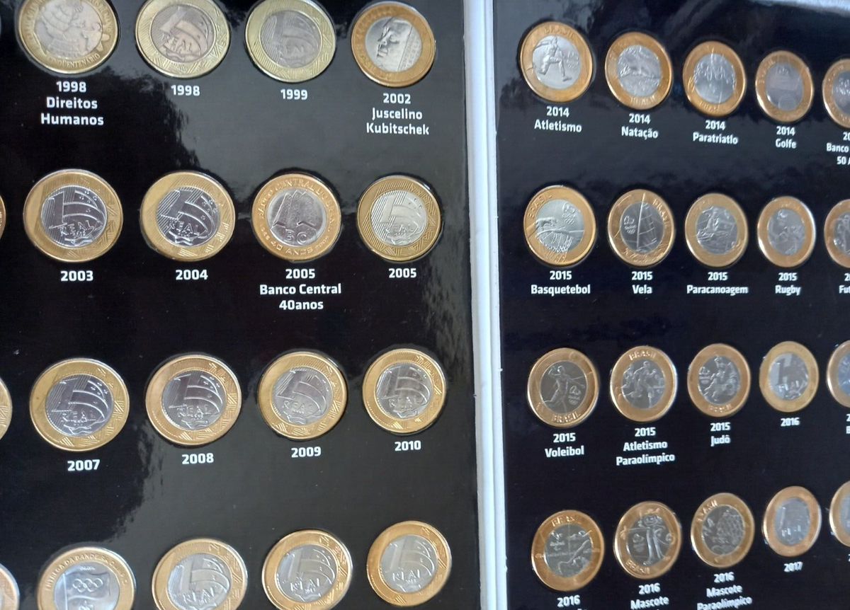 Brazil Coin Full Album -1998 to 2025 -All 1 Real Commemorative