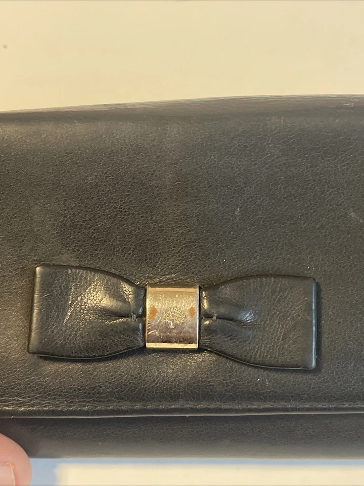 Mulberry Long Wallet Continental Clutch Purse Black Genuine Leather Bifold - Image 2 of 4