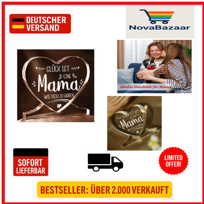 Herz-Acryl-Geschenk | Liebevoller Spruch für Mama | Persönliches Geburts...