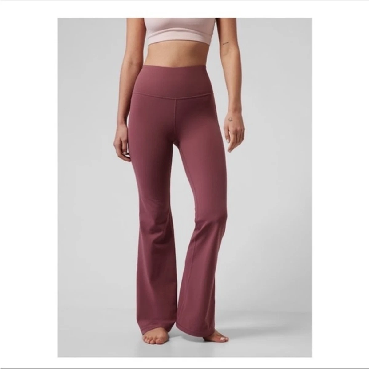 ATHLETA Elation Flare Pants High Waisted Tawny Rose Small Petite