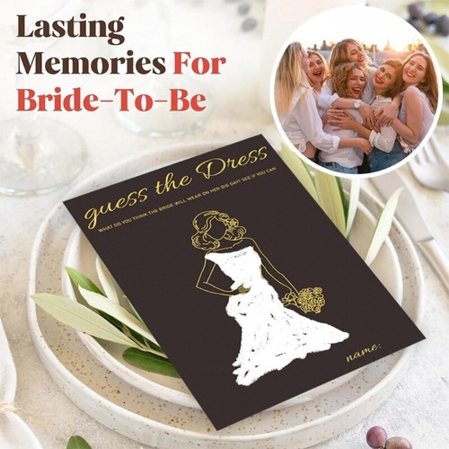 Luxurious Black Gold Card Set Bridal Shower Game Card With Writing Pencil 20PCS - Picture 5 of 8