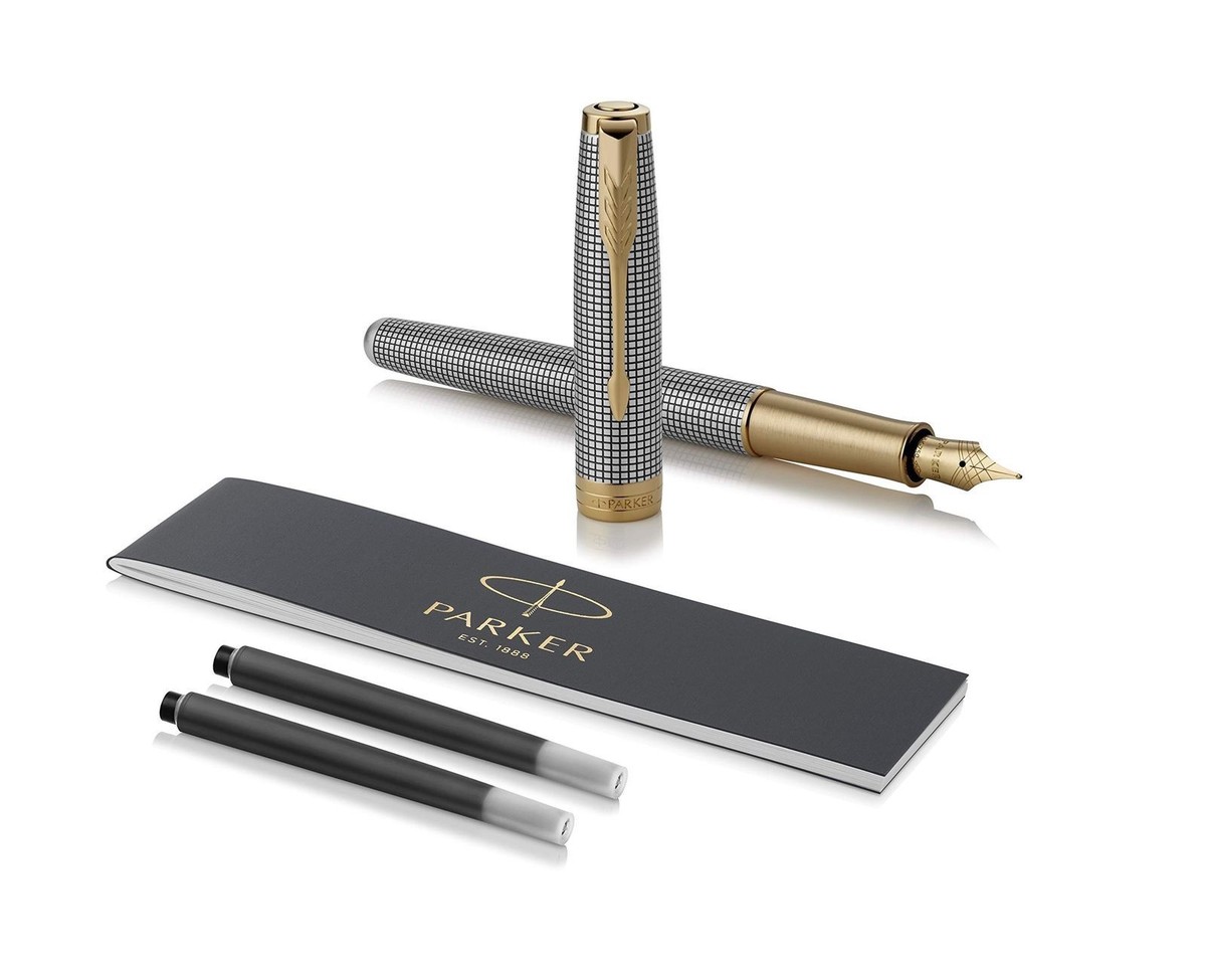 Parker Sonnet Prestige Sterling Silver Fountain Pen 18K F Pt New