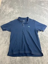 Tommy Bahama Island Zone Blue Comfort Supima Cotton Golf Polo Shirt Men's Large
