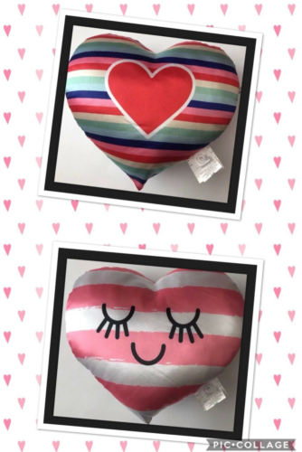 NWT The Manhattan Toy Company Heart Shaped Pillow Sleepy Head or Rainbow Stripe - Afbeelding 1 van 7