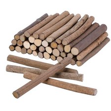 60 Pack 4" Wood Log Sticks 0.3-0.5" Diameter Natural Twigs DIY Craft