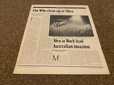 PTRBK5 ARTIKEL & BILD. THE WHO AT SHEA STADION 1982