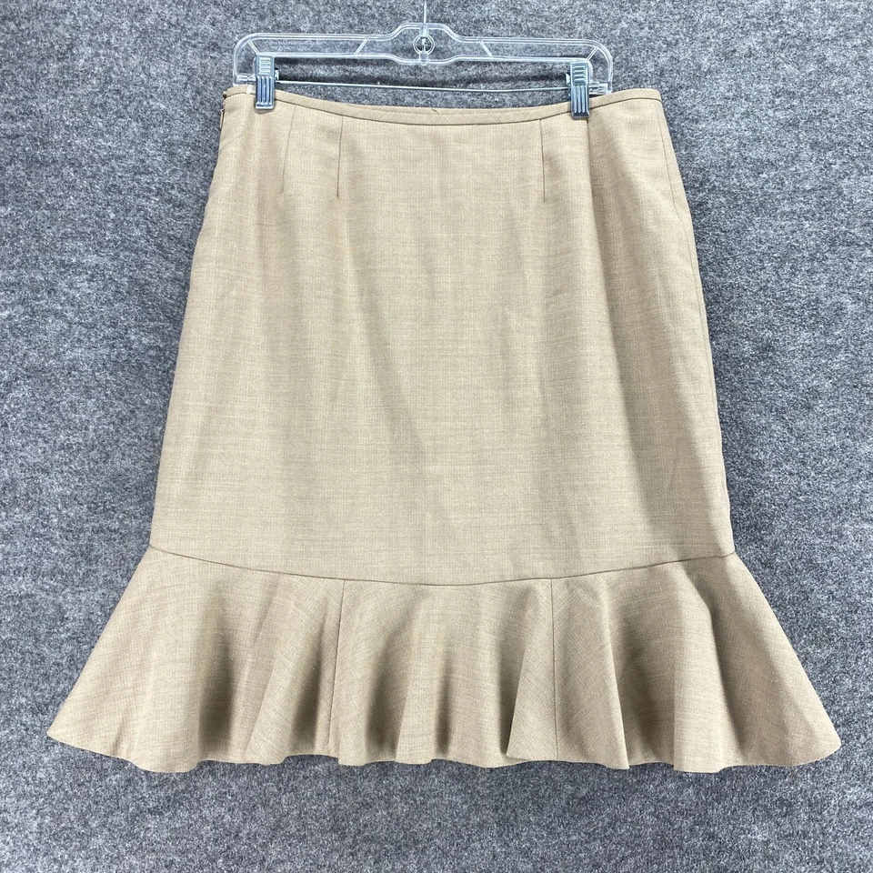 Falda mujer Antonio Melani 10 beige línea A midi forrada de lana cremallera tiro medio Foto 2 de 4