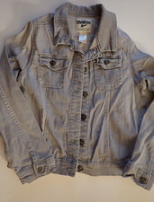 Girls Oshkosh Size 12 Jean Jacket Light Wash Denim Button Up