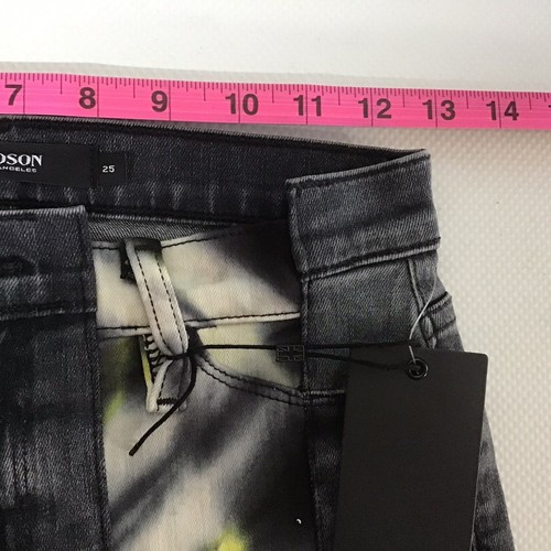 BNWT LADIES HUDSON SKINNY Black faded funky Jeans Size 6 W25 L28 (478F) - Picture 8 of 9