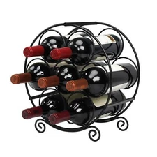 Wine Racks Countertop, 7 Bottles Wine Organizer Stand, Metal Free Standing Wi...