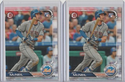 2019 BOWMAN JEFF MCNEIL #90 RC (2) CARD LOT