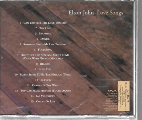 Elton John Love Songs NEW Sealed CD 1996 MCA - Imagen 7 de 8