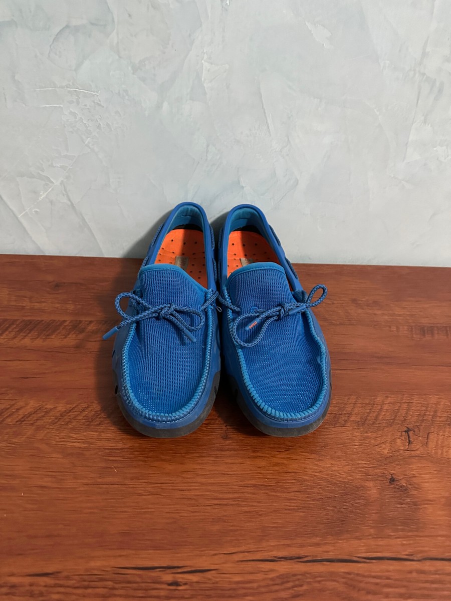 Swims Stride Lace Loafer Blitz Blue + Navy + White Fleck Sz  display picture 3