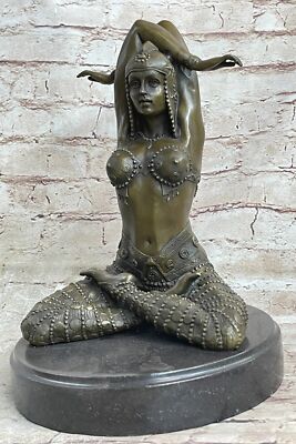 Bronze Modern Vintage Art Deco Sculpture  DH Chiparus Female Dancer Metal Statue
