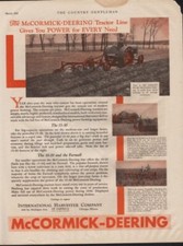 1930 MCCORMICK DEERING INTERNATIONALHARVESTER TRACTOR FARM MACHINE AD 10267