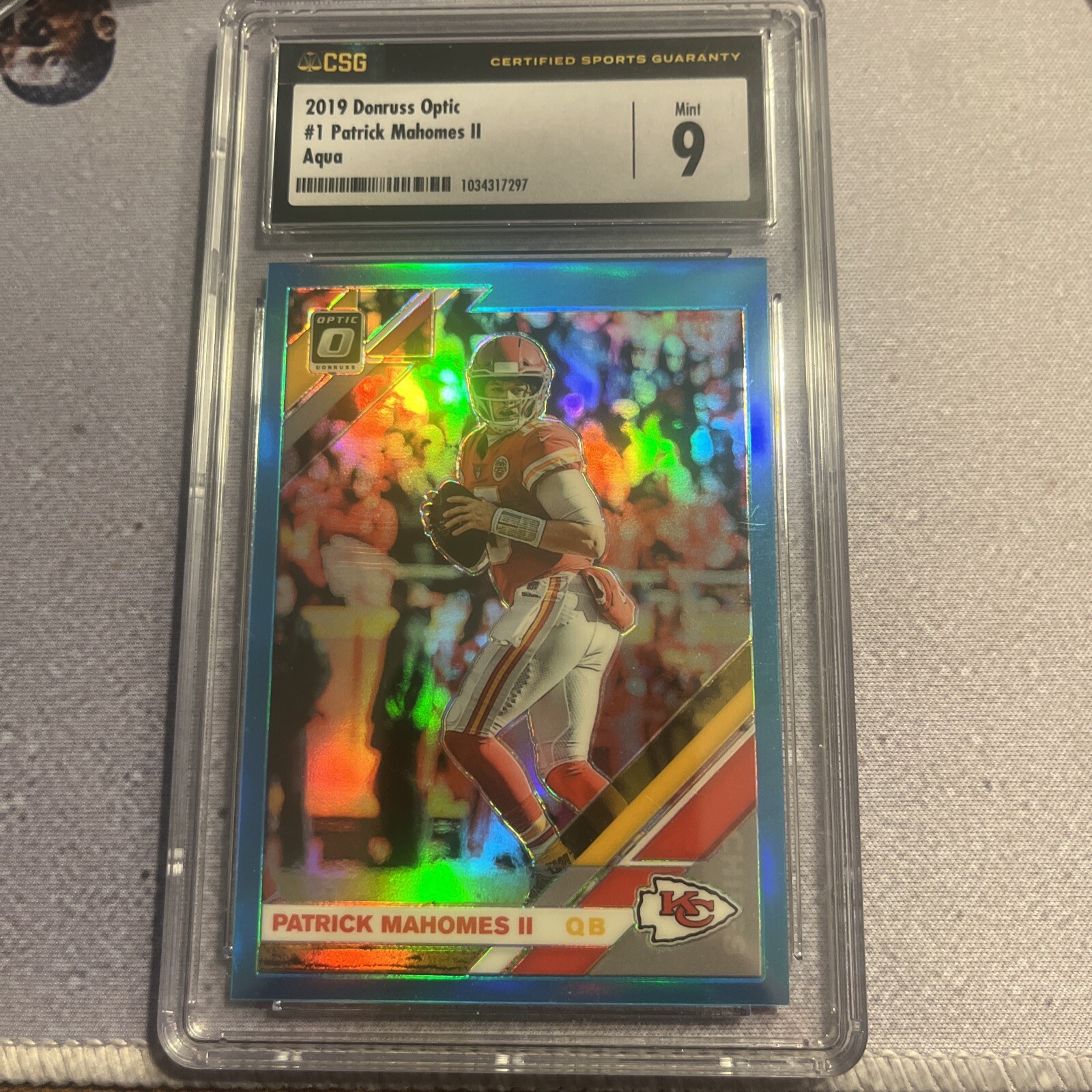 2019 Panini Donruss Optic - Aqua Prizm #1 Patrick Mahomes II /299